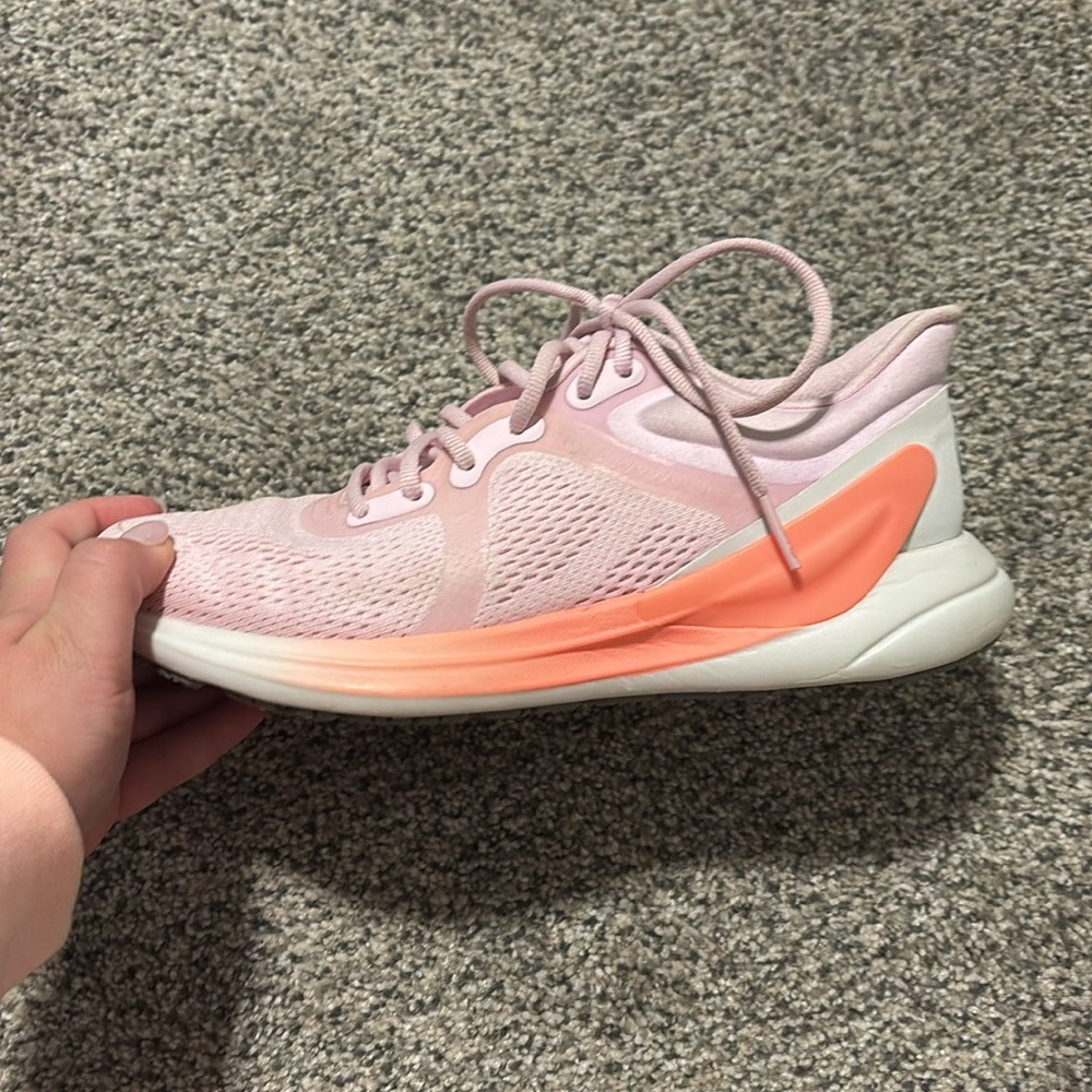 Pink Lululemon shoes, women’s size 6, worn once, in new condition